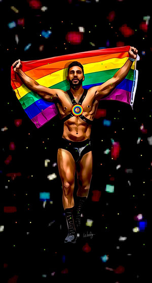 16”x 30” Canvas Print, “Rainbow Parade”
