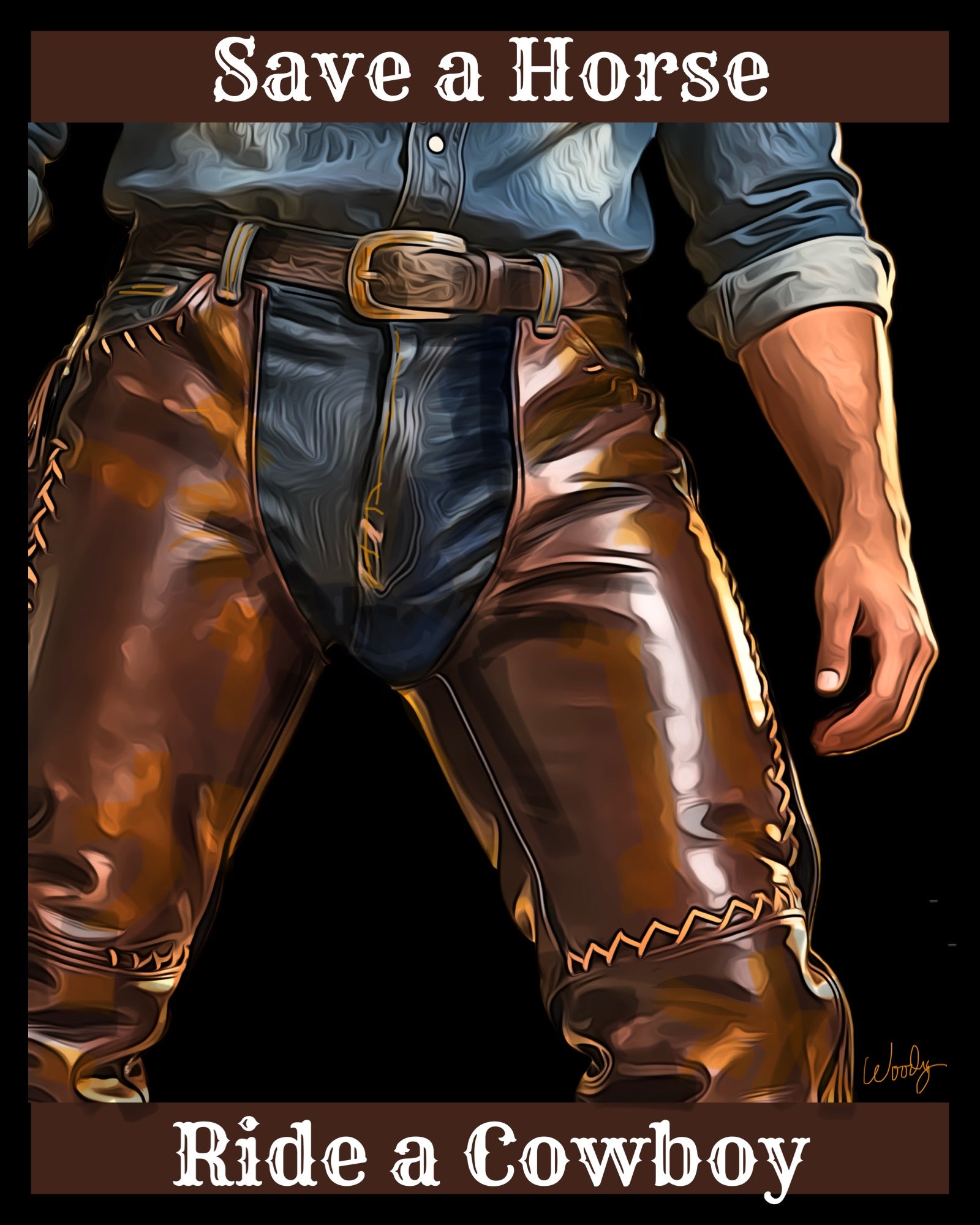 Graphic design short sleeve in t-shirt “Ride a Cowboy”