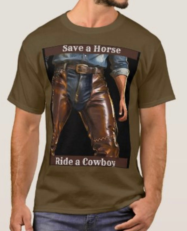 Graphic design short sleeve in t-shirt “Ride a Cowboy”