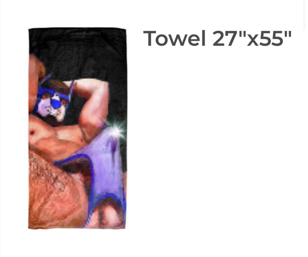 27/55 beach towel “pup pointing the way” online ordering