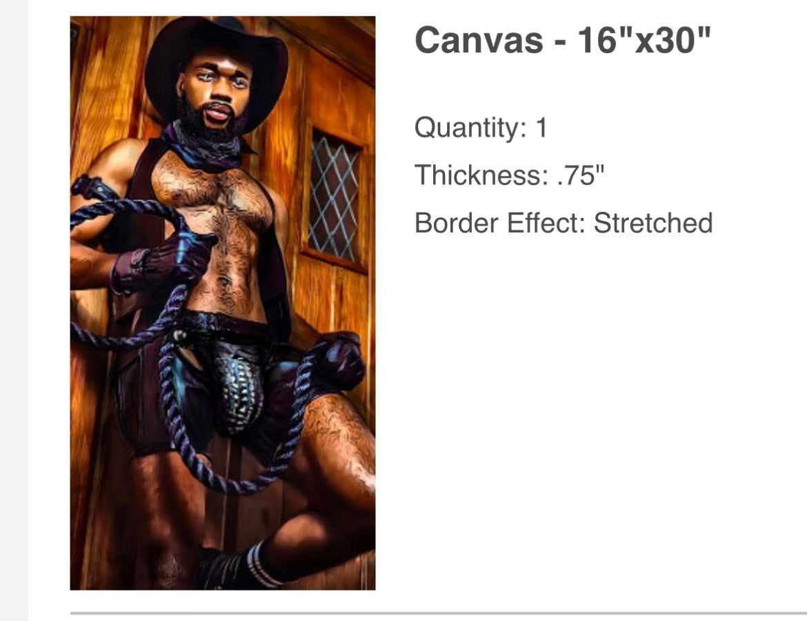 16” x 30” Canvas Print,” Save a Horse, Rise this Cowboy”