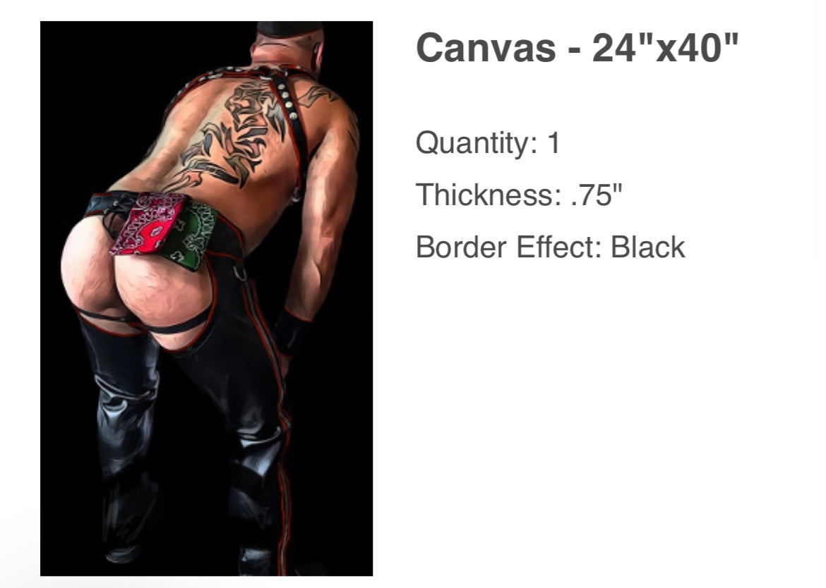 24” x 40” Canvas Print,”Ready for Sir to Fuck Me”