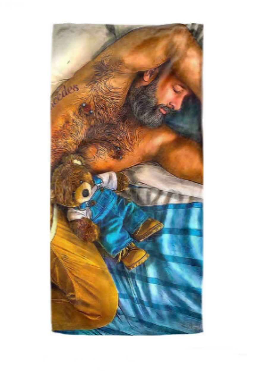 27”x 55” Beach Towel, “Cuddle Time”