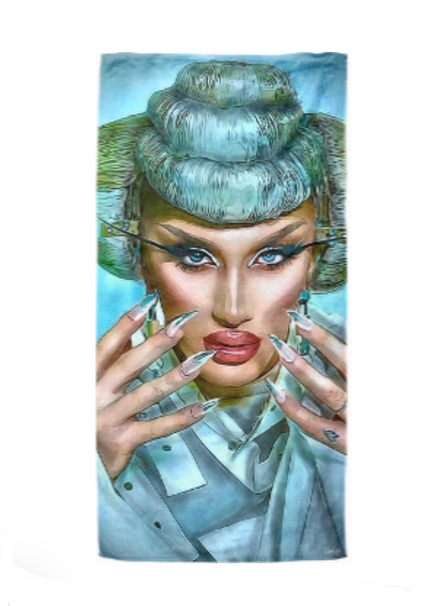 27” x  55” Beach Towel, “ Royal Mum”