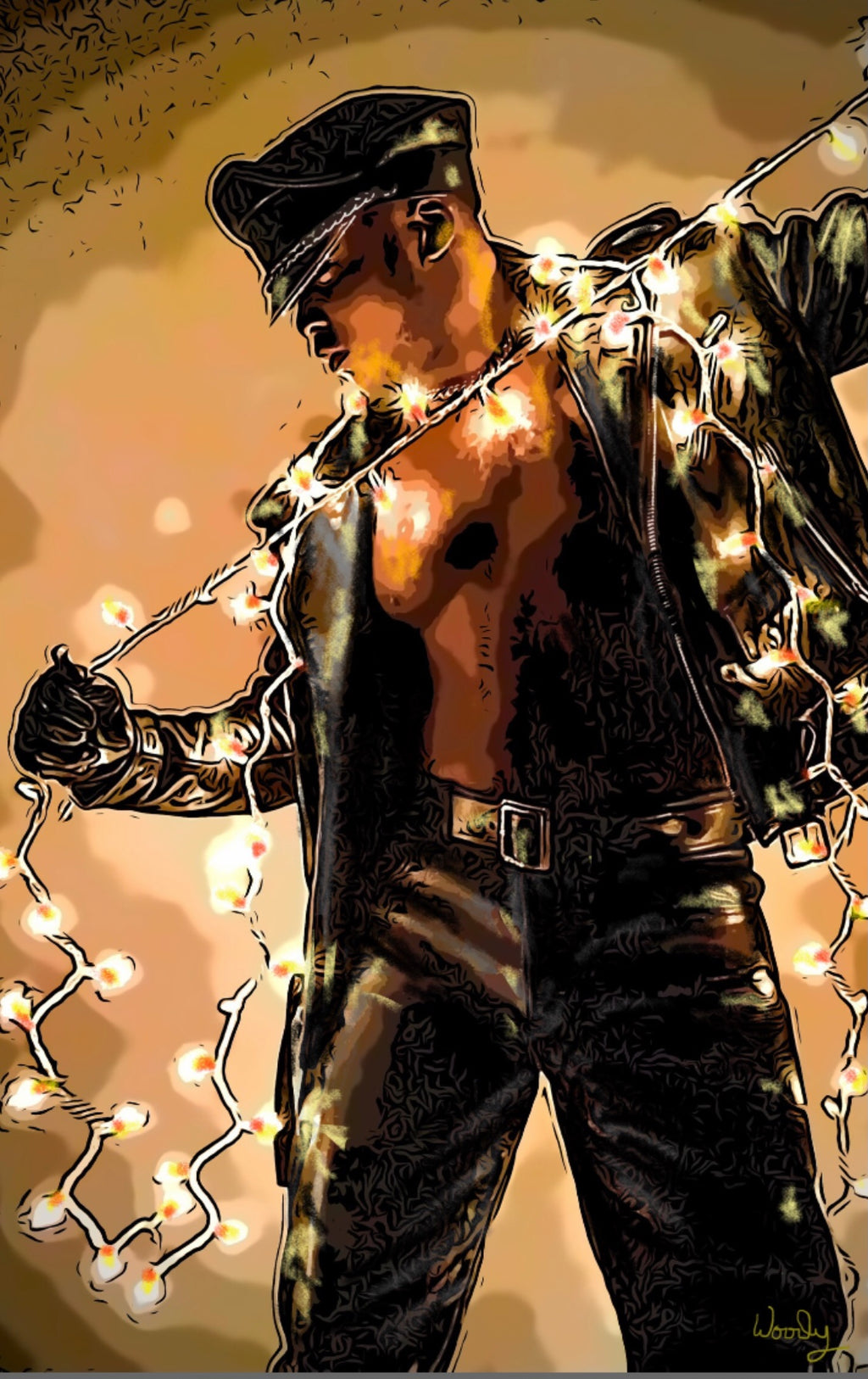 24" x 40" Canvas Print, "Leather Lights"