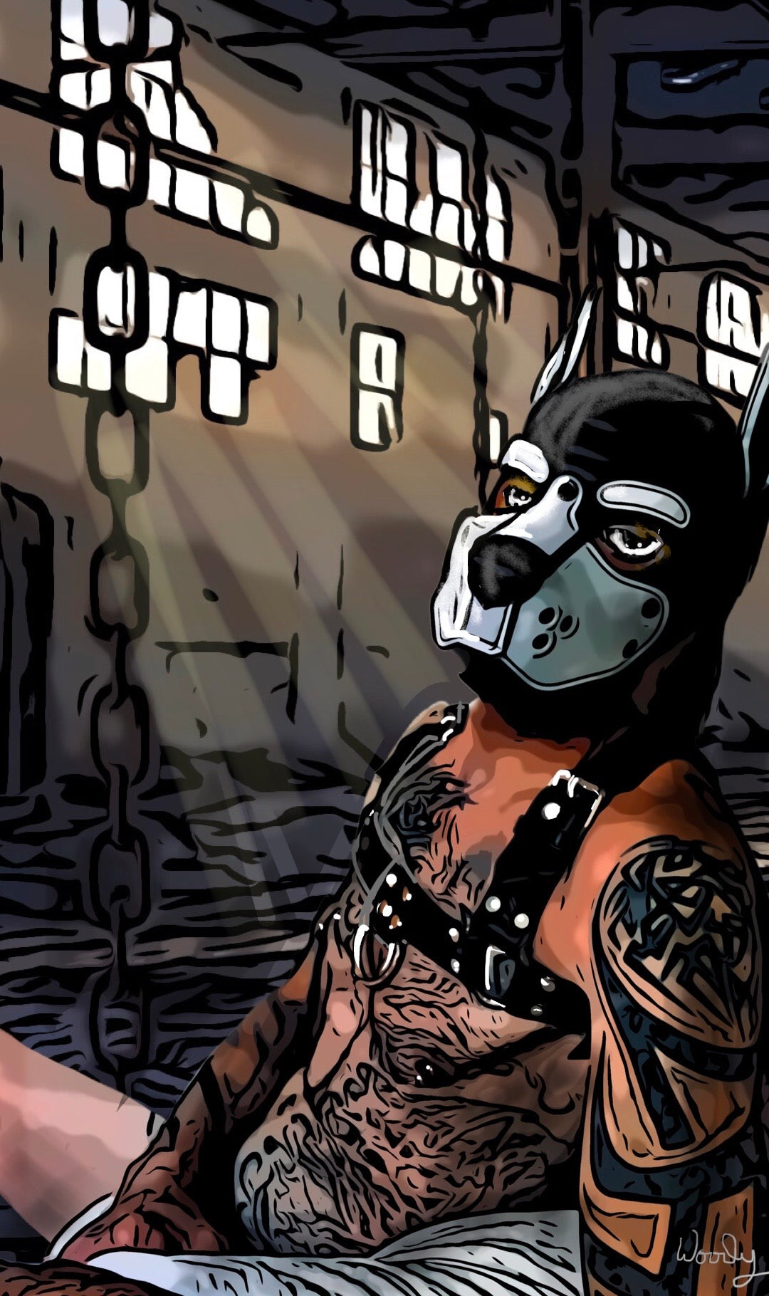 20" x 30" Framed Art, " Bruiser"