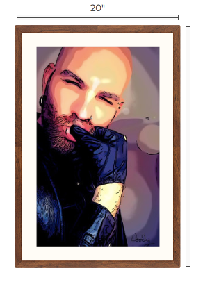 20"x 30" Framed Art, "Thinker"