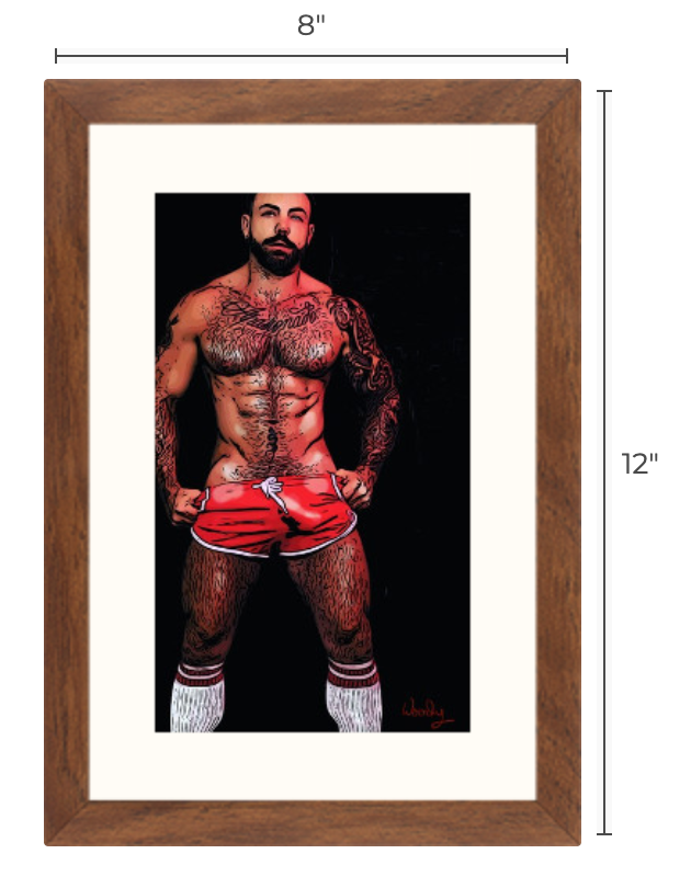 8"x 12" Framed Art, "JockBoy"