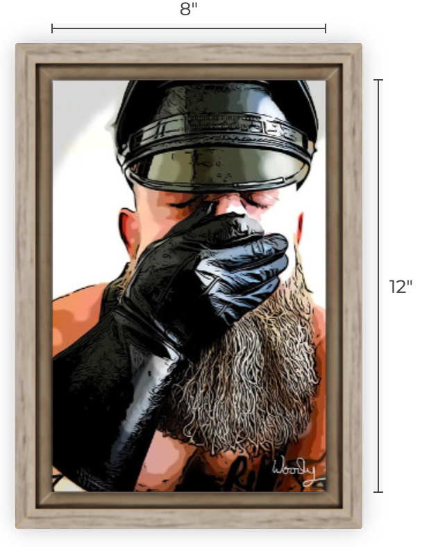 8" x 12" Canvas Print in Oak Frame,  "The Smell of Leather"