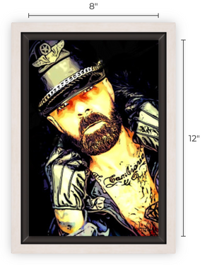 8"x 12" Canvas Print in Silver Frame, " Woof"
