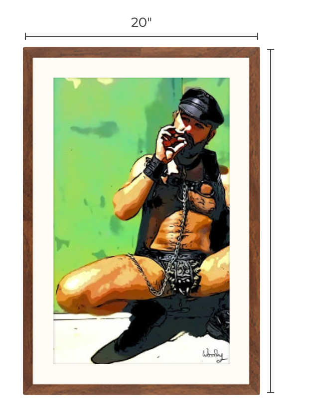 20"x 30" Framed Art, "Cop-a-Squat"