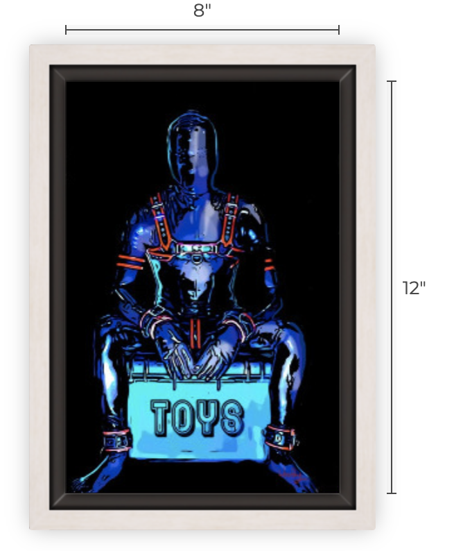 8"x 12" Canvas Print in a Silver frame, " Gimp Toy Box"