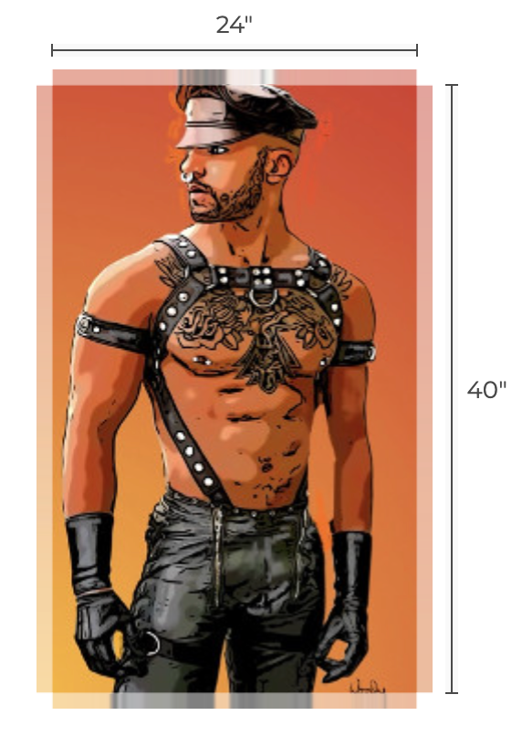 24"x40" canvas Print " Leather Boi"