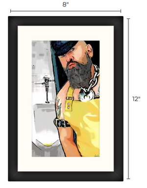 8" x 12" Framed Art, " Restroom Monitor"