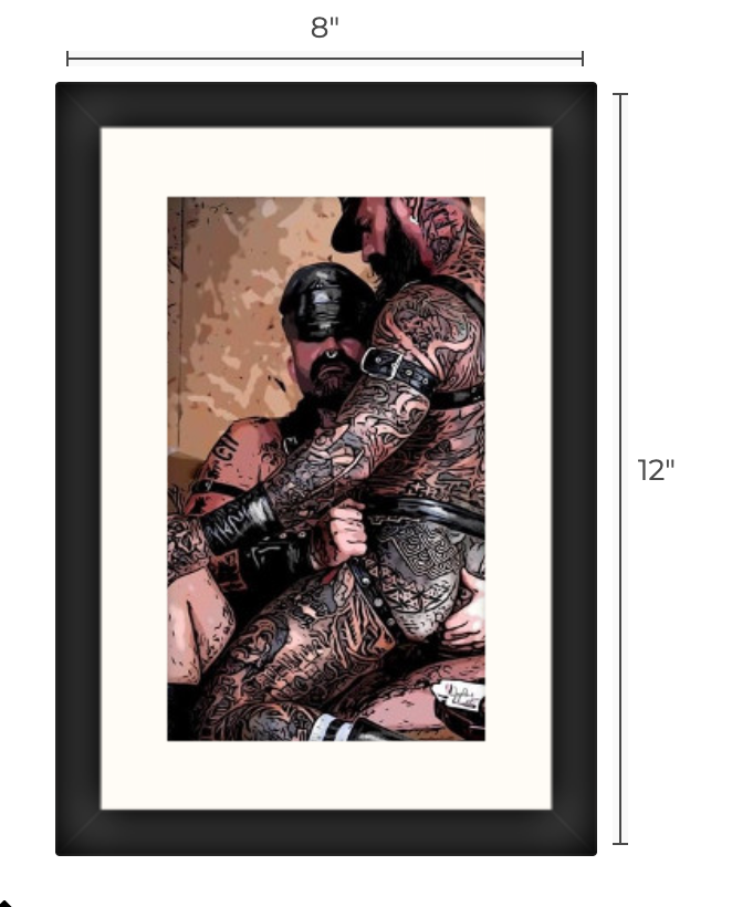 8" x 12" framed art, "Straddle Daddy"