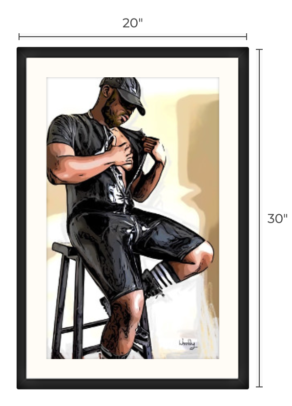 20" x 30" Framed Art, ' Time Out Chair"