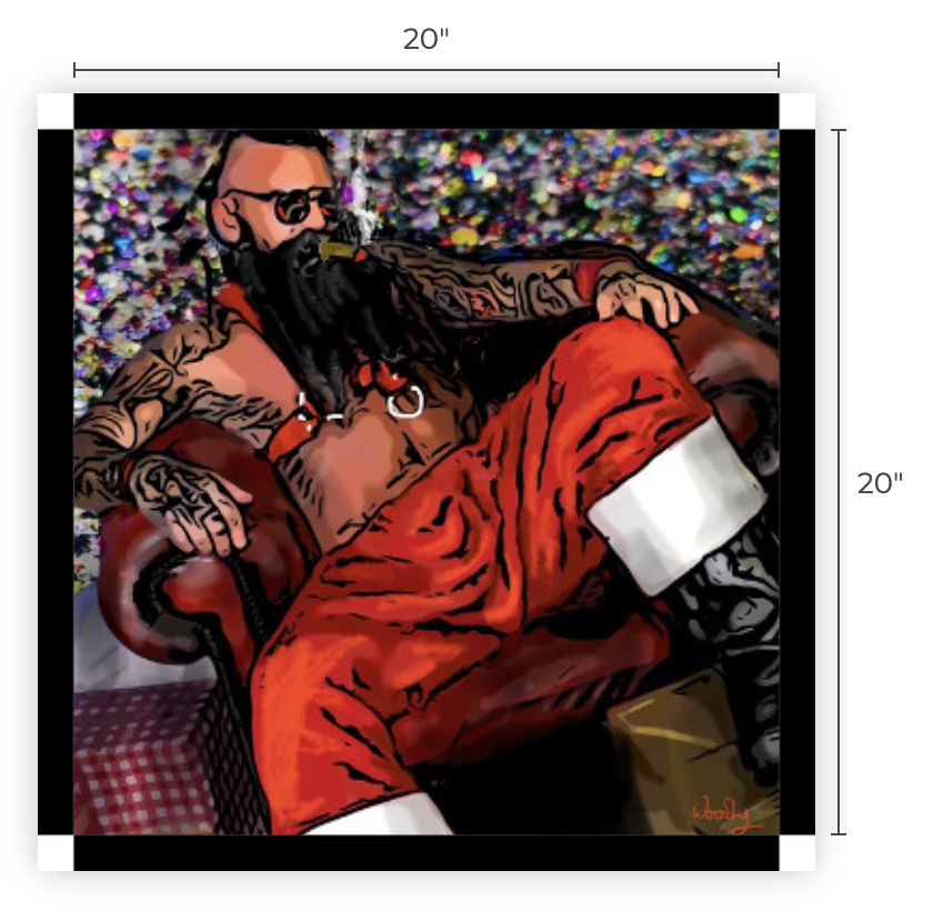 20' x 20" Canvas Print, "Naughty St. Nick"