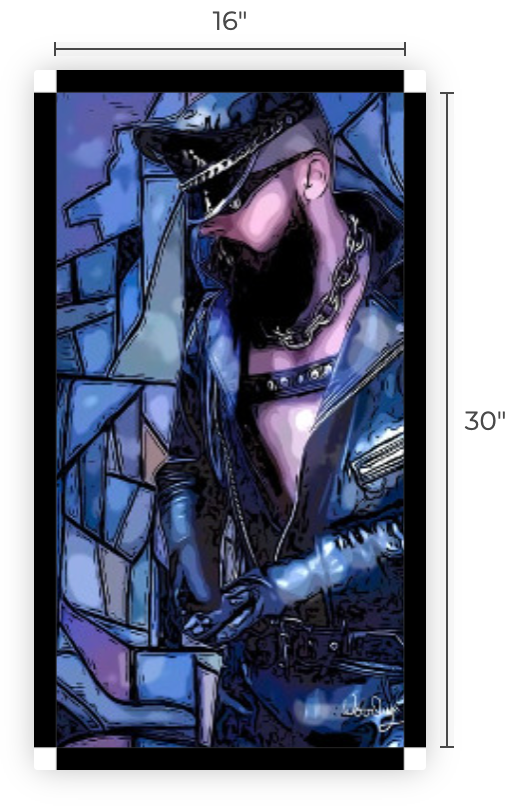 16" x 30" Canvas Print, " Stained Glass Leather"