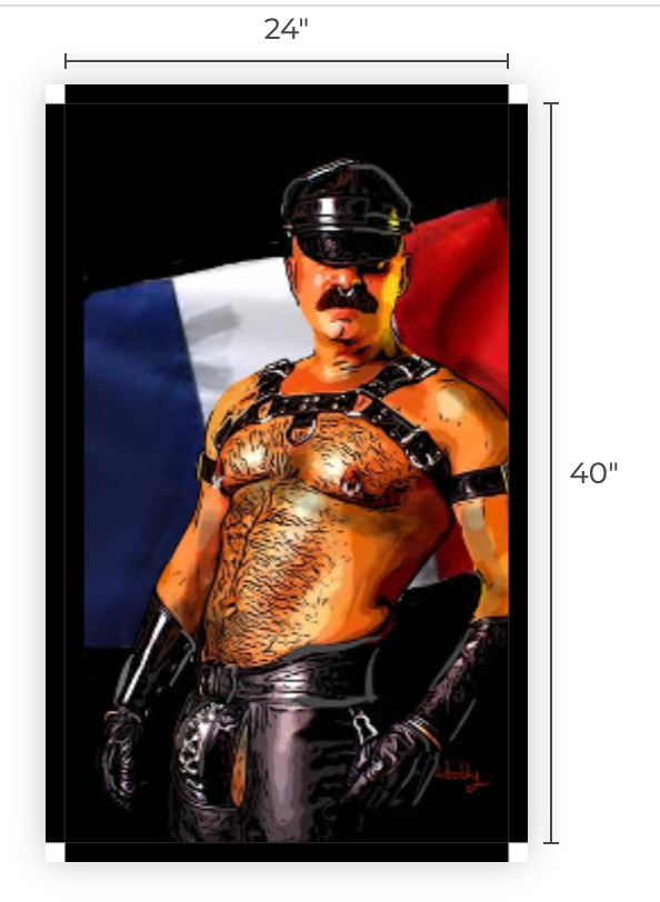 24" x 40" Canvas Print, "Mr Leather France". FRANCE