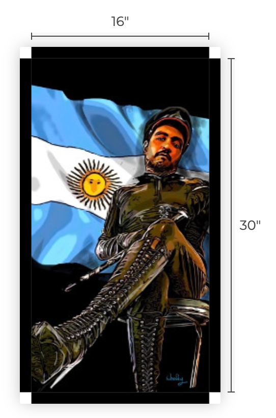 16"x 30" Canvas Print, "Latex Johnny" ARGENTINA