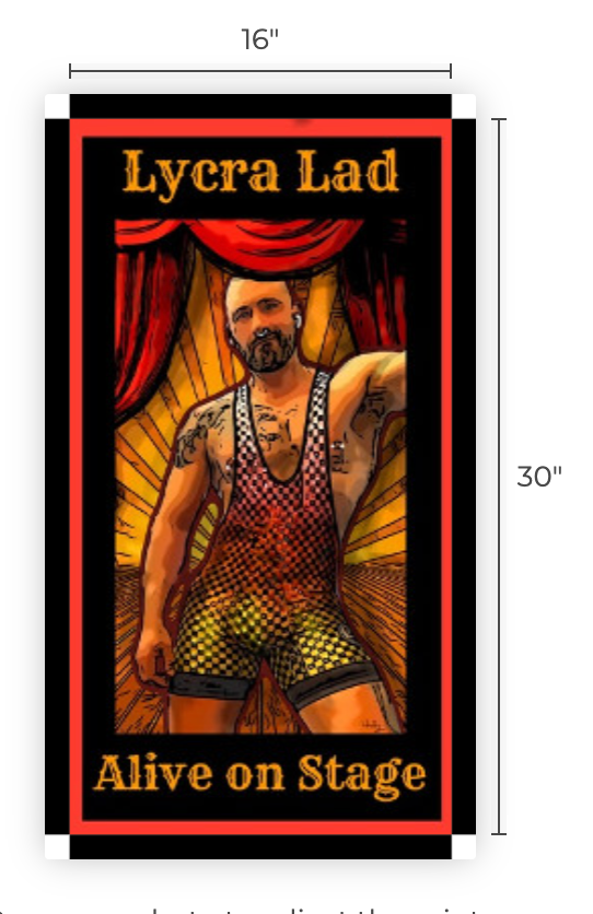 16"x 30" Canvas Print, "Lycra Lad"