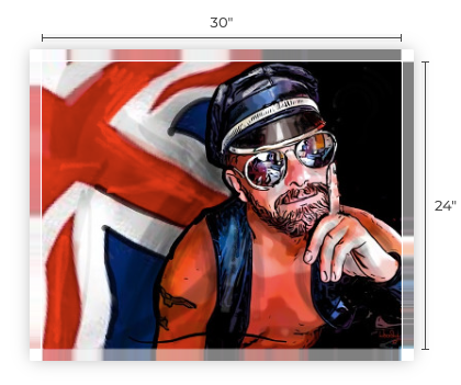 30" x 24" Canvas Print, "Cheeky Bloke" ENGLAND