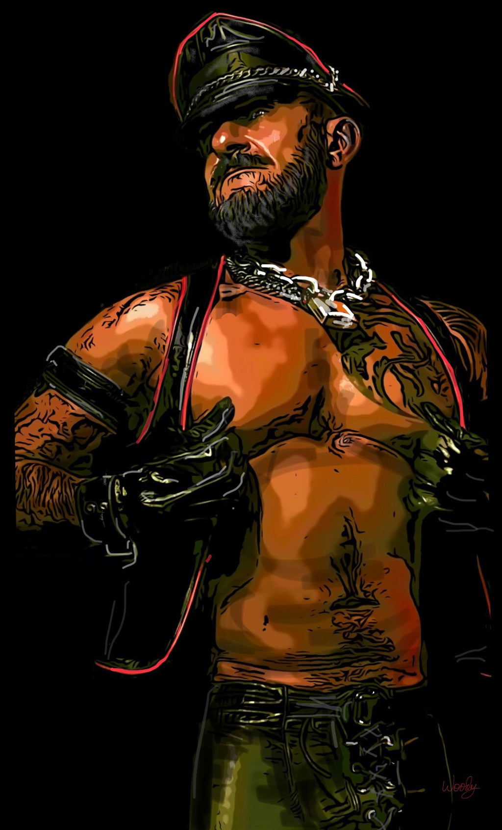 24" x 40" Canvas Print, "Sir's Lust".SAN FRAN EAGLE EXCLUSIVE 5 Prints only