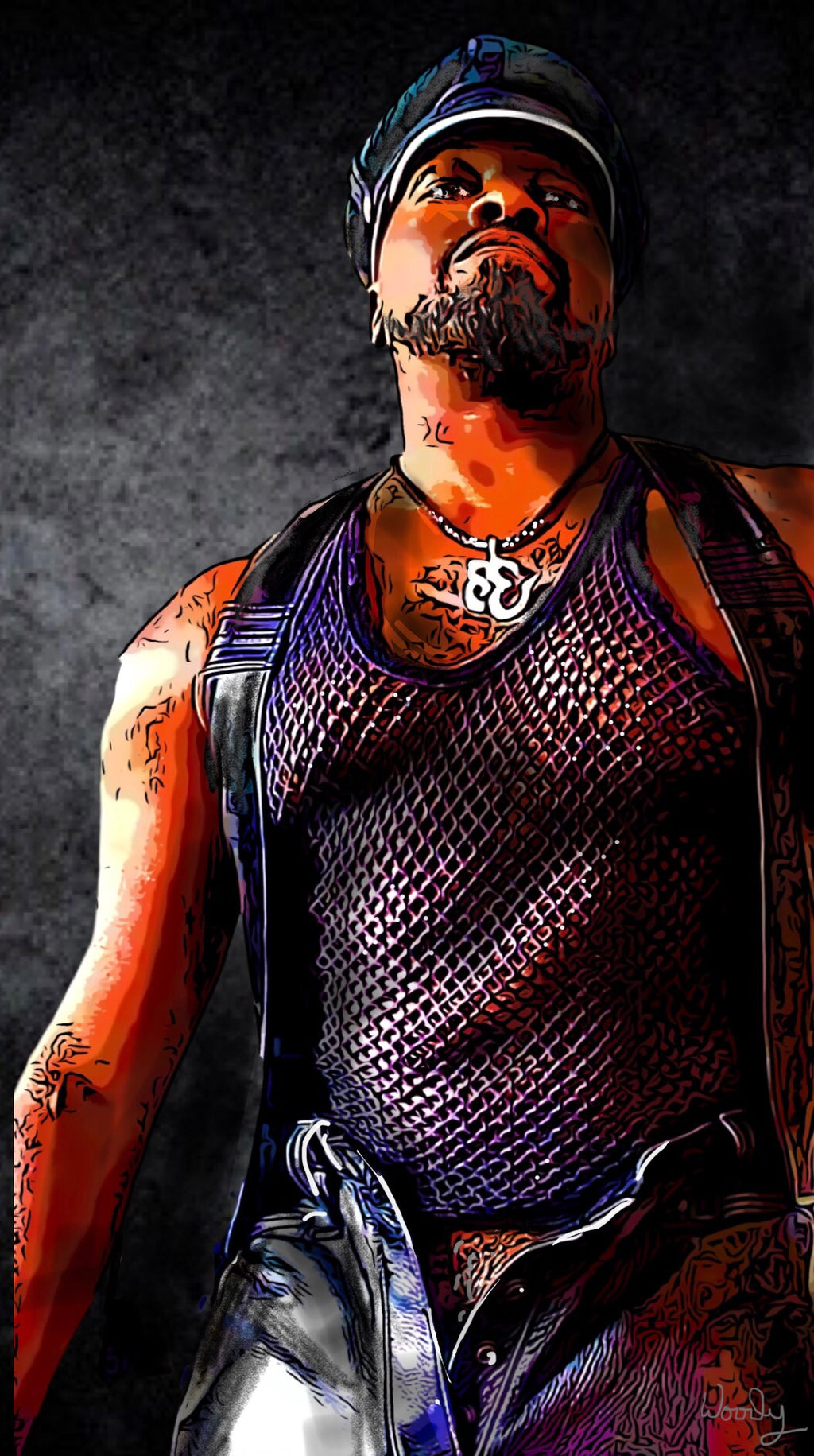 24"x 40" Canvas Print, "Mesh of Men".SAN FRAN EAGLE EXCLUSIVE 5 Prints only